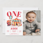 Big Top Circus Karneval 1. Foto Geburtstag Einladung (Vorderseite)