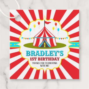 Big Top Circus Karneval 1. Geburtstag Geschenkanhänger