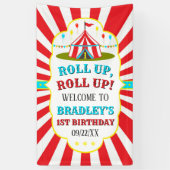 Big Top Circus Karneval 1 Geburtstag Willkommen Banner (Vertikal)
