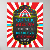 Big Top Circus Karneval 1 Geburtstag Willkommen Poster (Vorne)