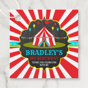 Big Top Circus Karneval Chalkboard 1. Geburtstag Geschenkanhänger