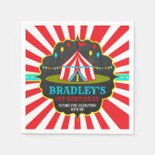 Big Top Circus Karneval Chalkboard 1. Geburtstag Serviette (Vorderseite)