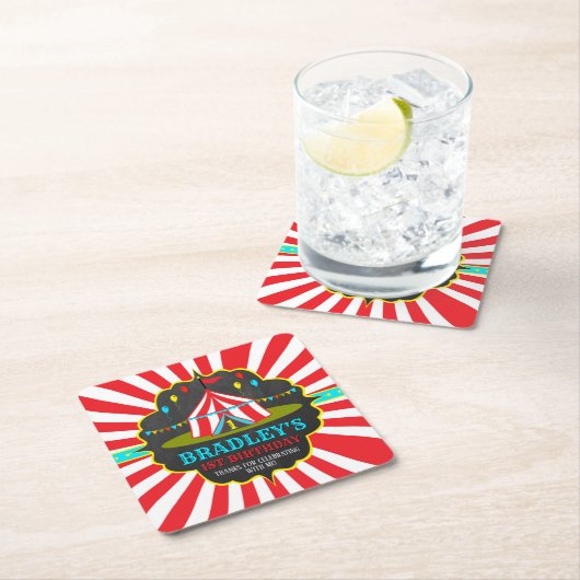 Big Top Circus Karneval Chalkboard 1 Rechteckiger Pappuntersetzer (Vor Ort)