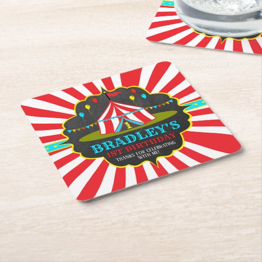 Big Top Circus Karneval Chalkboard 1 Rechteckiger Pappuntersetzer (angewinkelt)