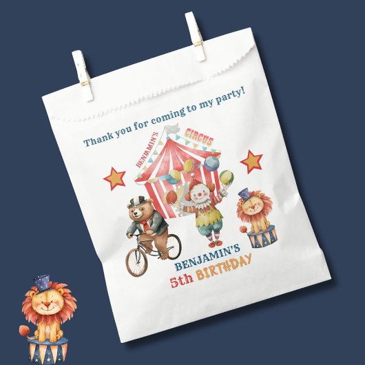 Big Top Circus Karneval Fünfter Geburtstag Geschenktütchen
