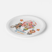 Big Top Circus Karneval Fünfter Geburtstag Pappteller (Schrägansicht)