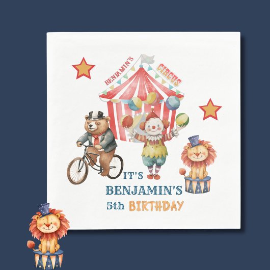 Big Top Circus Karneval Fünfter Geburtstag Serviette