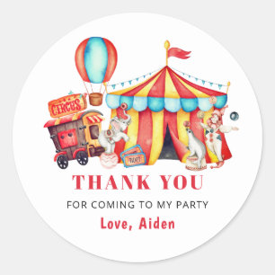 Big Top Circus Karneval Geburtstags Dankeschön Runder Aufkleber