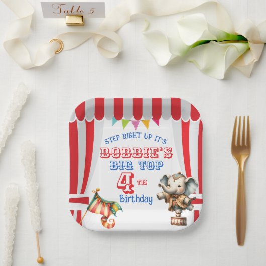 Big Top Circus Paper Plate Pappteller (Hochzeit)