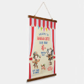 Big Top Circus Thema Geburtstag Wandteppich Mit Holzrahmen (Gewinkelt)