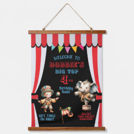 Big Top Circus Thema Geburtstag Wandteppich Mit Holzrahmen