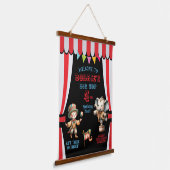 Big Top Circus Thema Geburtstag Wandteppich Mit Holzrahmen (Gewinkelt)