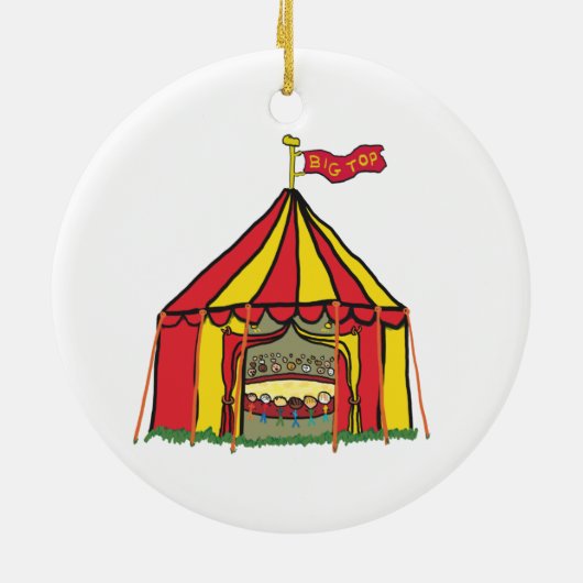 Big Top Circus Zelt Keramik Ornament (Hinten)