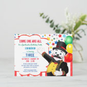 Big Top Polar Bear Circus | KINDERGEBURTSTAG PARTY Einladung (Stehend Vorderseite)
