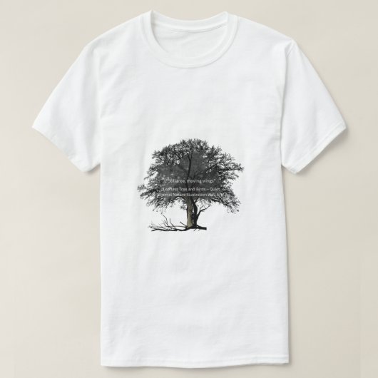 Big Tree Black Art -Silhouette Nature Illustration T-Shirt (Design vorne)