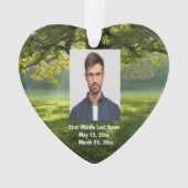 Big Tree Forest Dated Photo Custom Ornament (Rückseite)