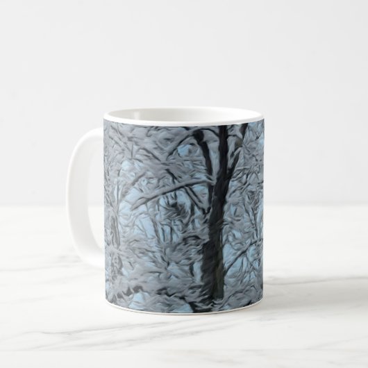 Big Tree in Snow und Blue Sky Kaffeetasse (Vorderseite Links)