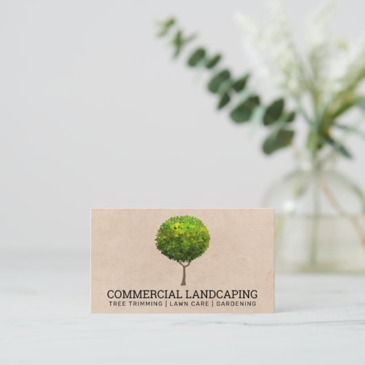 Big Tree Logo | Landscaping Tree Services Visitenkarte (Stehend Vorderseite)