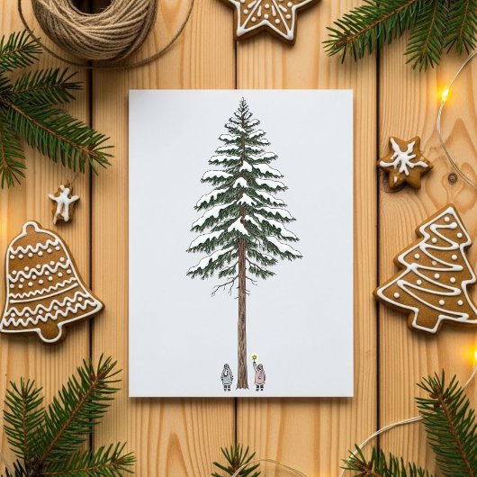 Big Tree Star Christmas Card Feiertagskarte