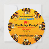 Big Truck Wheel 9. Geburtstagsparty Einladung (Rückseite)