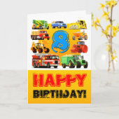 Big Trucks 8. Geburtstag Karte (Gelbe Blume)
