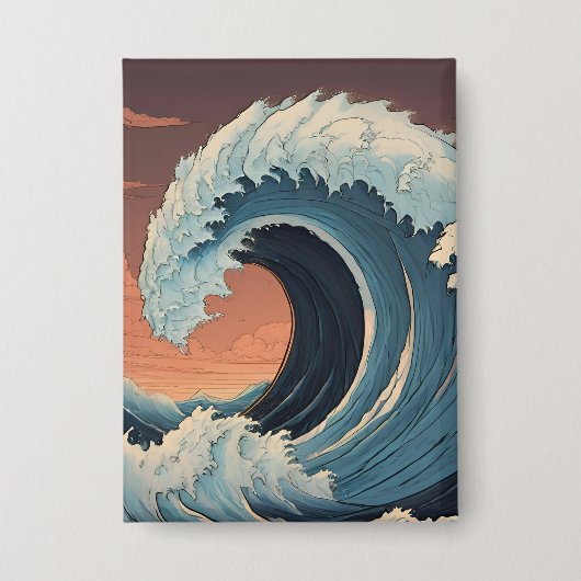 Big Tsunami Wave Button (Vorderseite)