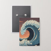 Big Tsunami Wave Button (Vorderseite/Rückseite)