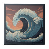 Big Tsunami Wave Fliese (Vorderseite)