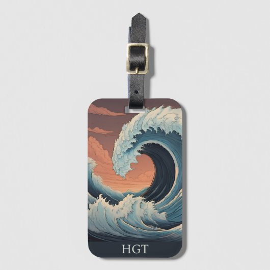 Big Tsunami Wave Gepäckanhänger (Vorderseite Vertikal)