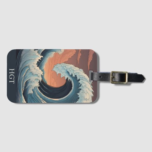 Big Tsunami Wave Gepäckanhänger (Vorderseite (Horizontal))