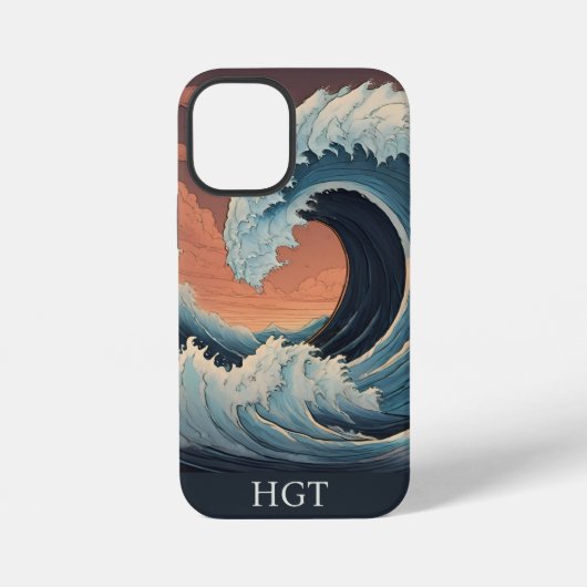 Big Tsunami Wave iPhone Hülle (Rückseite)