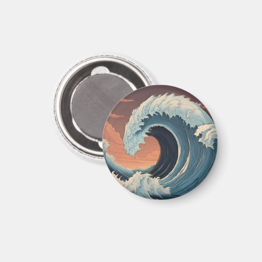 Big Tsunami Wave Magnet (Vorderseite/Rückseite)
