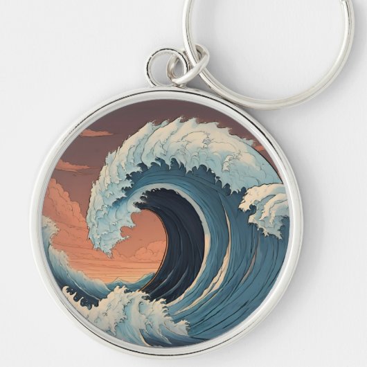 Big Tsunami Wave Schlüsselanhänger (Vorne)