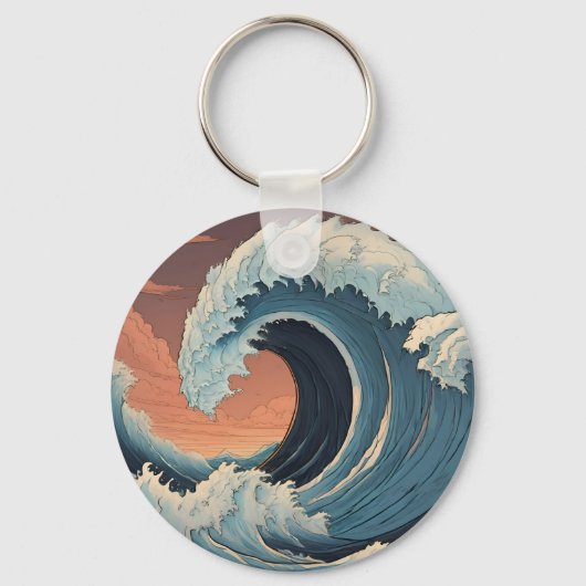 Big Tsunami Wave Schlüsselanhänger (Vorderseite)