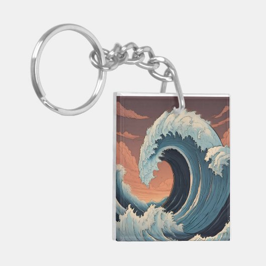 Big Tsunami Wave Schlüsselanhänger (Vorderseite links)