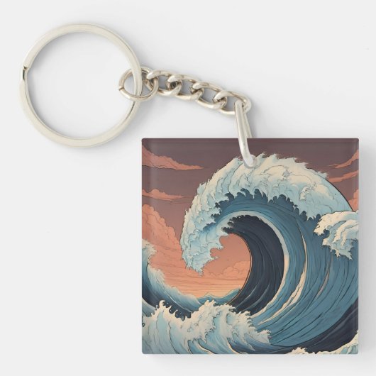 Big Tsunami Wave Schlüsselanhänger (Vorderseite)
