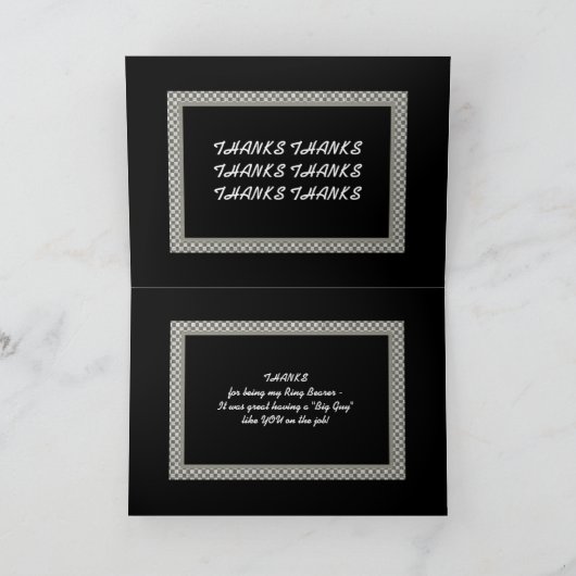 BIG TYP Ring Bearer Hochzeit DANK Dankeskarte (Innenseite)