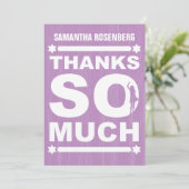 Big Type Bat Mitzvah Dankeschön Karte in Lila (Stehend Vorderseite)