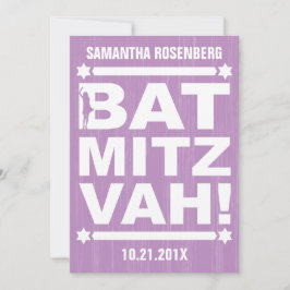 Big Type Bat Mitzvah Einladung in Lila