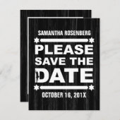 Big Type Bat Mitzvah Save the Date in Schwarz (Vorne/Hinten)