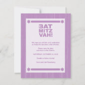 Big Type Bat Mitzvah Save the Date Lila (Rückseite)