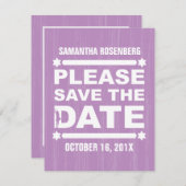 Big Type Bat Mitzvah Save the Date Lila (Vorne/Hinten)