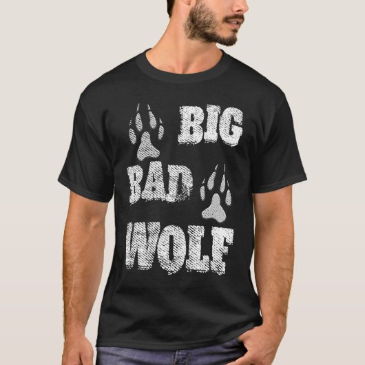 BIG und böse Wolf gestressten Pfotendruck T-Shirt (Vorderseite)