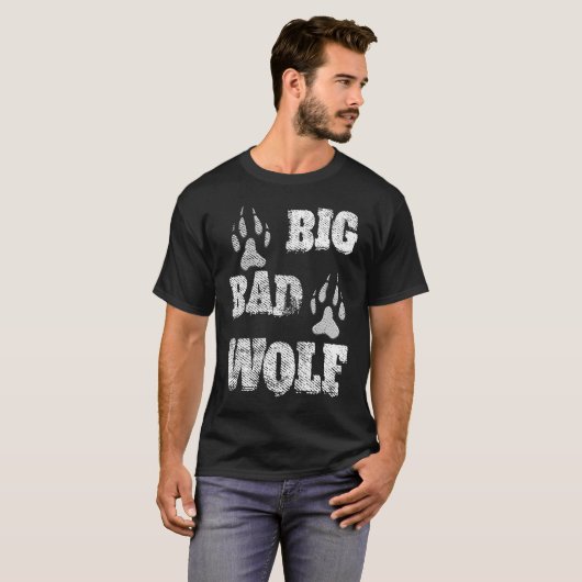 BIG und böse Wolf gestressten Pfotendruck T-Shirt (Vorne ganz)