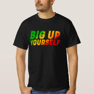 Big up Sie Typografie Rasta Colors Reggae T-Shirt