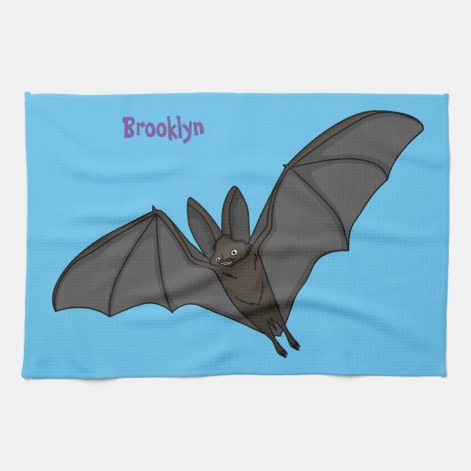 Big vampire bat cartoon illustration geschirrtuch (Horizontal)