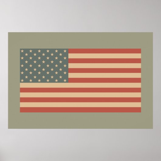 Big Vintag American Flag Wall Art Poster (Vorne)