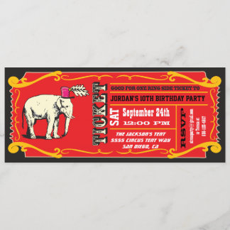 BIG Vintag Circus Ticket Geburtstagsparty Einladung