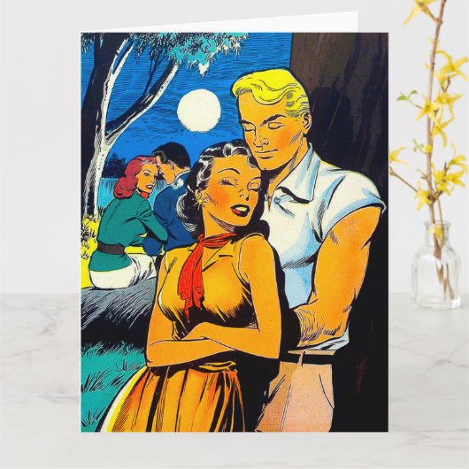 Big Vintag Comic Card Karte (Gelbe Blume)