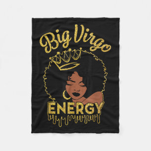 Big Virgo Energy African Afro Hair Black Fleecedecke